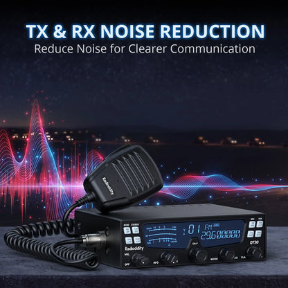 Radioddity QT30 10 Meter Radio | 30W SSB/AM/FM Mobile Transceiver | Large LCD | Built-in SWR Meter | Dual Noise Reduction & ASQ | Dual Watch | For Truck & Overland