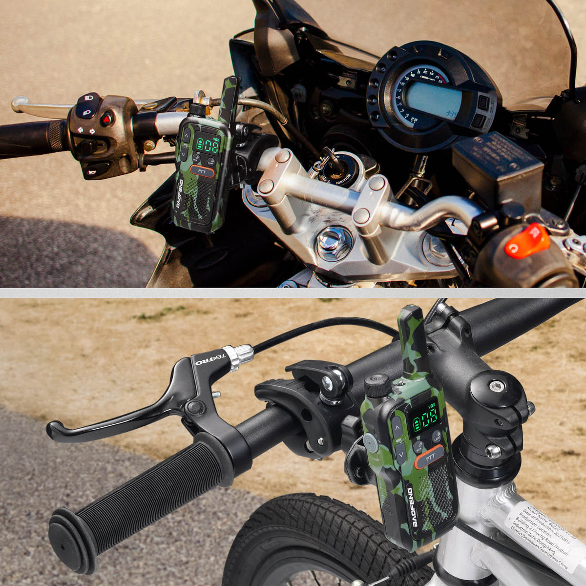 Support Moto Talkie-Walkie Réglable – Fixation Solide Pour Guidon Vélo Et Moto, Compatible Motorola, Baofeng, Icom, Kenwood Et Plus !