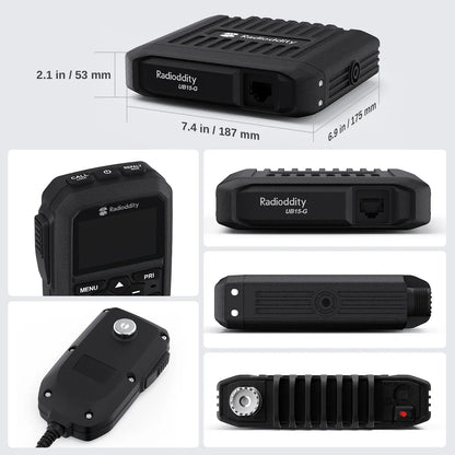 Radioddity UB15-G 15W GMRS Mobile Radio | Full Keypad Control Microphone | Dual-Way Noise Reduction | Repeater Capable | NOAA Alert & Recording | 7-Color LCD