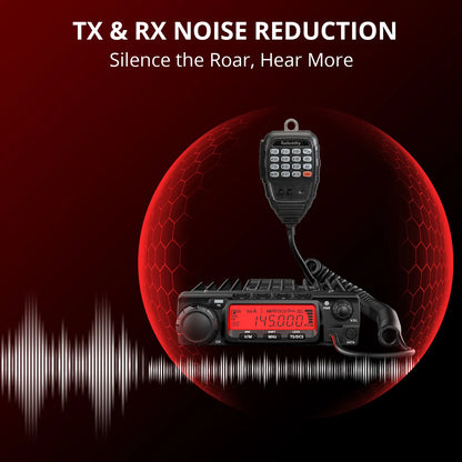 Radioddity VB70 VHF Mobile Radio | 70W High Power | 144-148MHz & Airband | 510 CH | Noise Cancelling | Remote Kill/Wake | For Trucks & Off-road