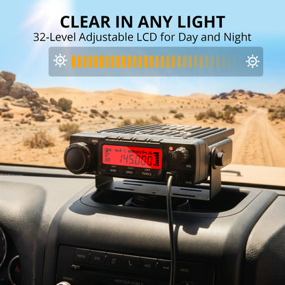 Radioddity VB70 VHF Mobile Radio | 70W High Power | 144-148MHz & Airband | 510 CH | Noise Cancelling | Remote Kill/Wake | For Trucks & Off-road