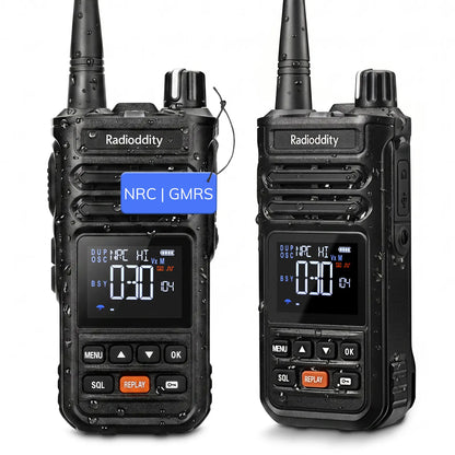 Radioddity X1 Pro GMRS Radio | 7W Long Range | IP67 Waterproof | Repeater Capable | 3000mAh Battery | Record Replay | For Off-Road Overlanding