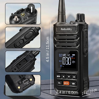 Radioddity X1 Pro GMRS Radio | 7W Long Range | IP67 Waterproof | Repeater Capable | 3000mAh Battery | Record Replay | For Off-Road Overlanding