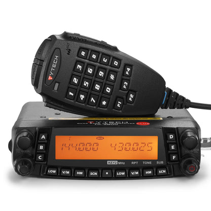 TYT/TYTECH TH-9800 Plus radio communication device with keypad and display on a white background