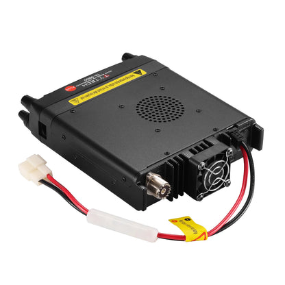 Black TYT/TYTECH TH-9800 Plus with wiring on a white background