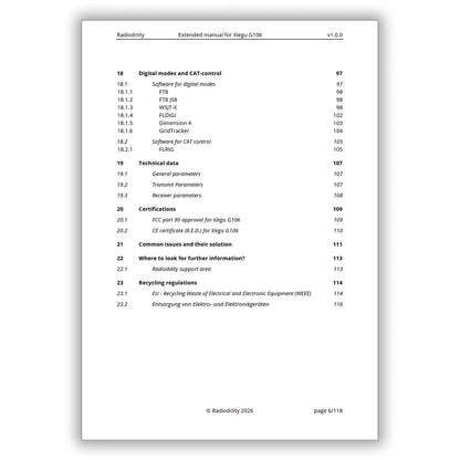 [eBook] Radioddity Extended Manual for Xiegu G106 - Radioddity