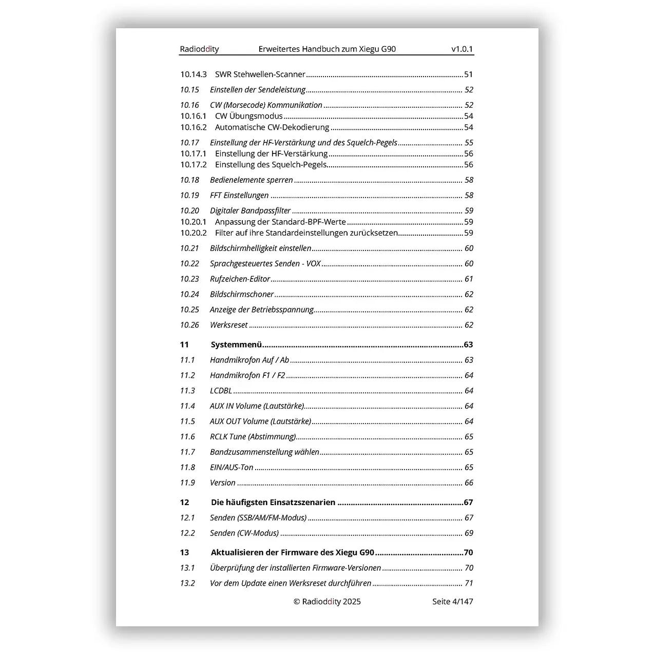 [eBook] Radioddity Extended Manual for Xiegu G90 - Radioddity