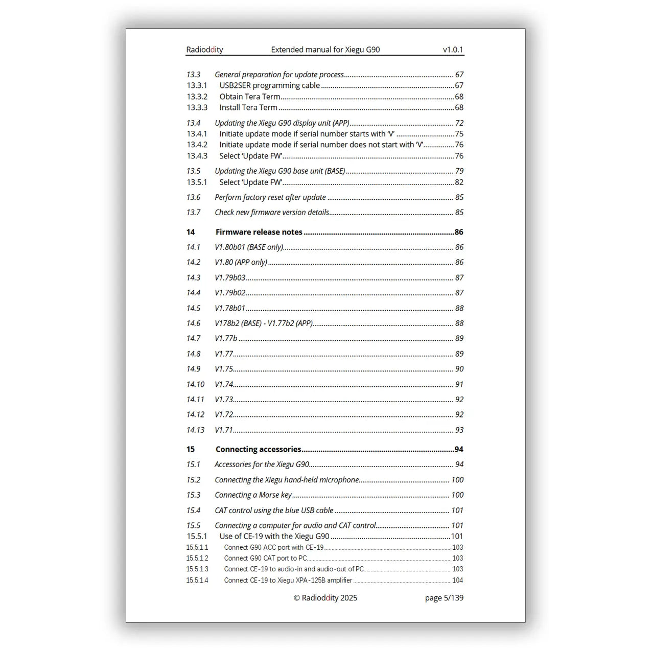 [eBook] Radioddity Extended Manual for Xiegu G90 - Radioddity