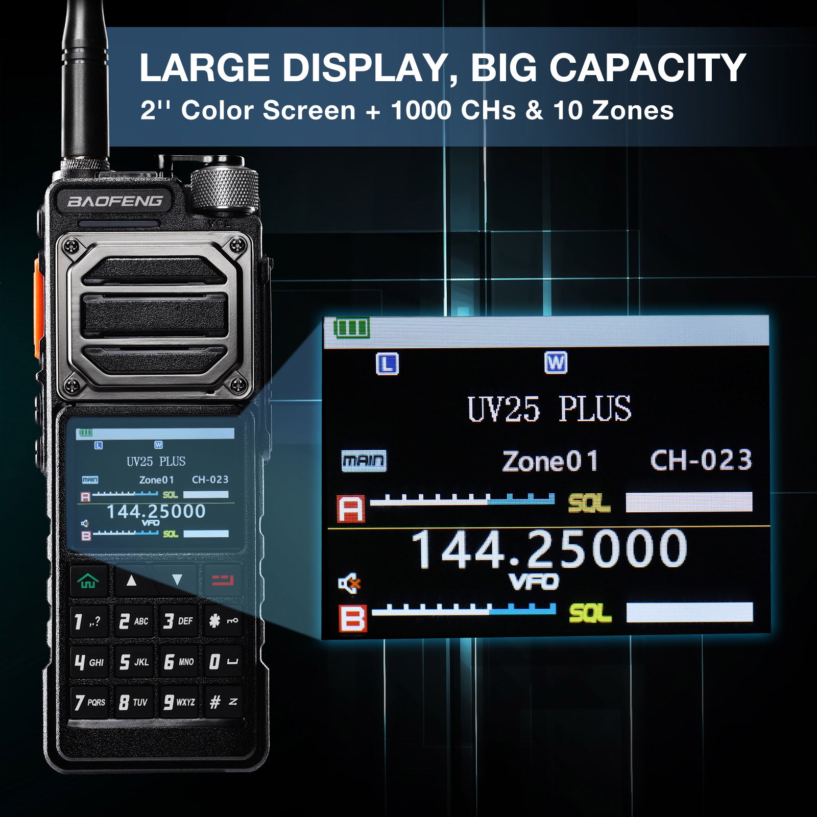 BAOFENG UV-5RM Plus Multi-Band Walkie Talkie, Rechargeable Handheld Radio with Long Range, Frequency Copy, Airband, 2500 mAh Battery BAOFENG UV-5RM Plus Multi-Band Walkie Talkie, Rechargeable Handheld Radio with Long Range, Frequency Copy, Airband, 2500 mAh Battery