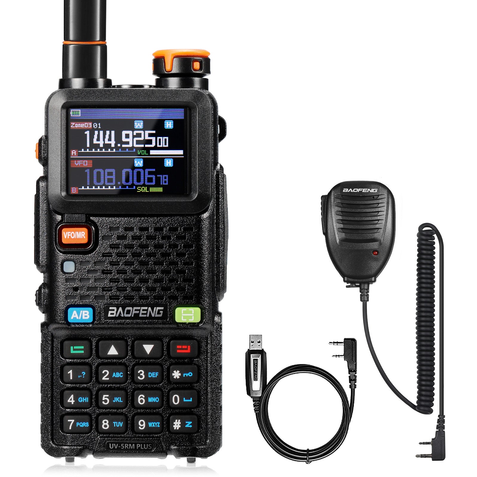 Radioddity GM-30 Plus GMRS Radio – 5W, 1000 Channels, GMRS Repeater Capable, NOAA Scanner, USB-C Charging, 2500mAh Battery