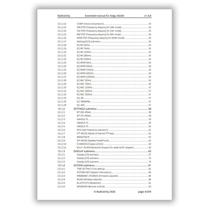 [eBook] Radioddity Extended Manual for Xiegu X6200