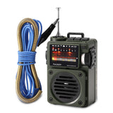 Raddy RF750 Radio portátil de onda corta AM/FM/SW/WB receptor con alertas  NOAA - Mini radio retro de bolsillo recargable, con antena de cable de 9.85