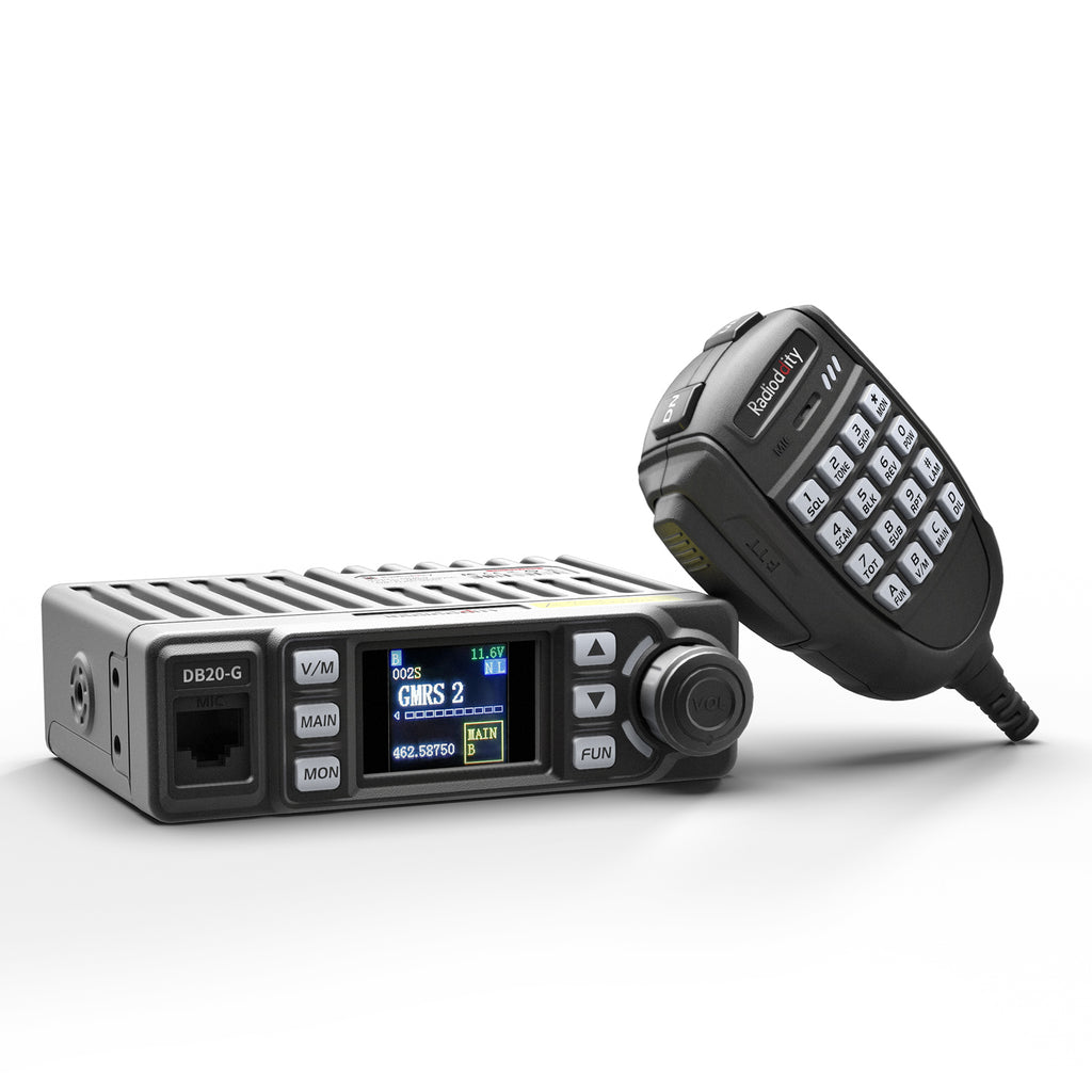 Radioddity DB20-G GMRS Mobile 20W 500 Channels UHF VHF Scanner Sync