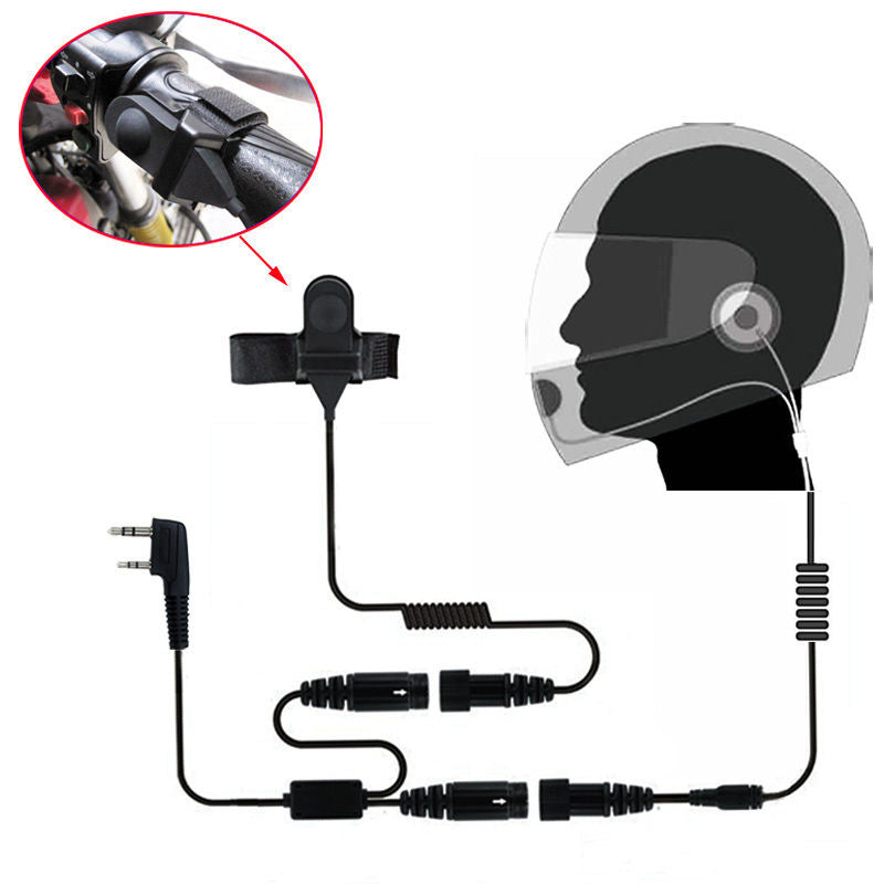 Kit Auricolare Per Casco Moto 2 PIN - Microfono E Cuffia Per Radio Baofeng, Kenwood, Wouxun - Foto 2