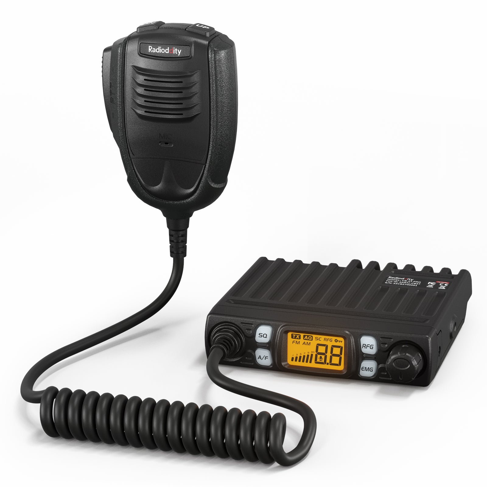 Radioddity CB-27 CB Radio 80 kanalen multi-standaard multistandaard AM/FM Mini Mobile CB radio, instant noodkanaal 9/19, RF Gain Squelch Control, 12V Radioddity CB-27 CB Radio 80 kanalen multi-standaard multistandaard AM/FM Mini Mobile CB radio, instant noodkanaal 9/19, RF Gain Squelch Control, 12V