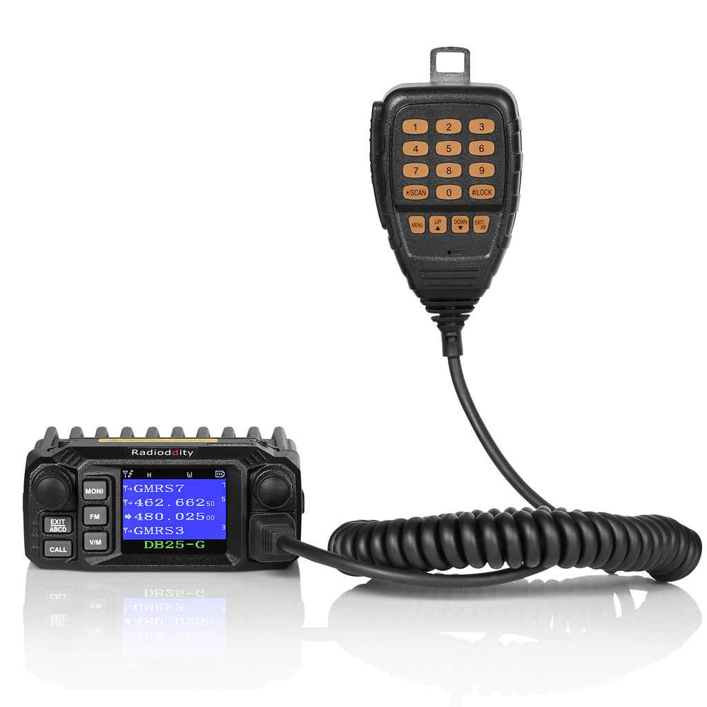 Radioddity DB25-G GMRS Mobile Radio 25W Quad Watch UHF VHF Scann