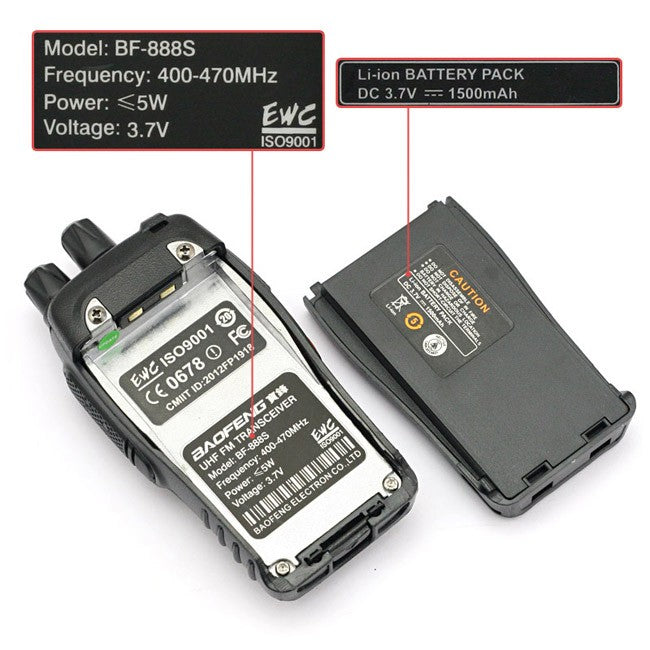 Baofeng BF-888S [20 Pack] UHF 5W 16CH CTCSS/DCS Flashlight–  Radioddity