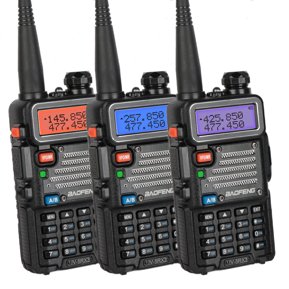 Baofeng x Radioddity UV-5RX3 Tri-band Walkie Talkie 136-173.975MHz (VHF),  200-259.975MHz (1.25M), 400-519.975MHz (UHF) Ham Amateur Two Way Radio