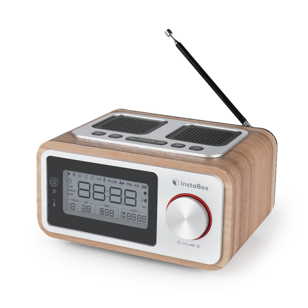 Instabox i30 Wooden Clock Radio & Bluetooth Speaker [DISCONTINUED