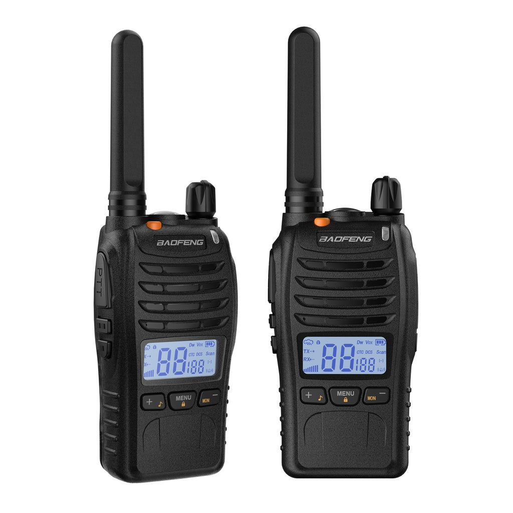 Baofeng BF-88ST Pro PMR446 Walkie-Talkie, Upgraded Rechargeable License-free Long Range Radio Devices, LCD Display, VOX-Dual-Watch, Table Charger and Earbuds, Pack of 2