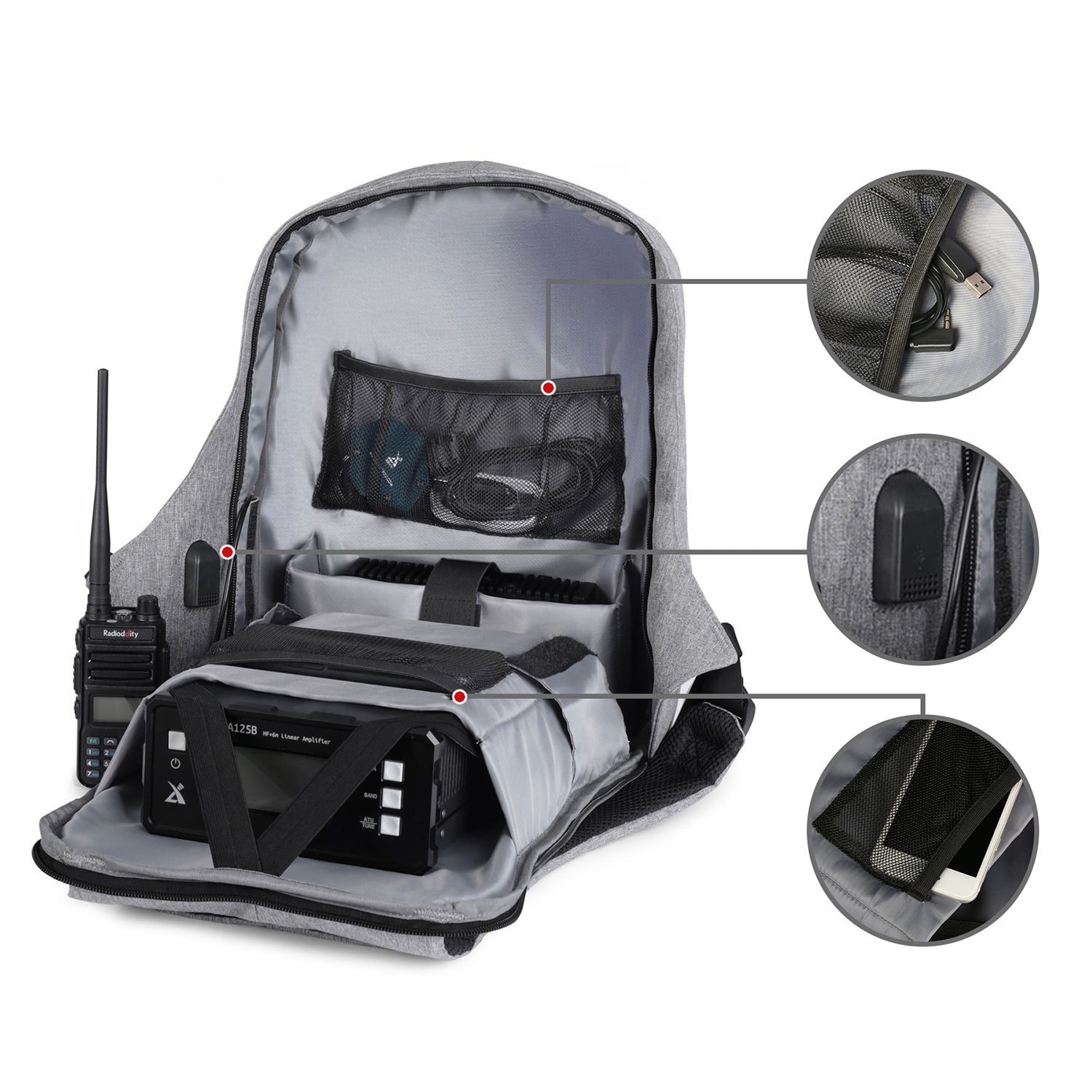 Raddy Multi-function Backpack | Ham Radio Accessories Laptop | Waterpr ...