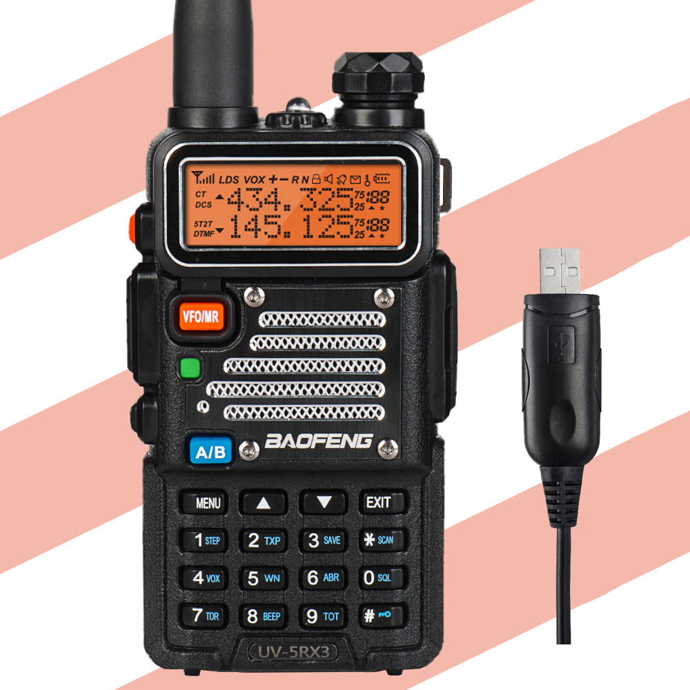 Baofeng x Radioddity UV-5RX3 Tri-band Walkie Talkie 136-173.975MHz (VHF),  200-259.975MHz (1.25M), 400-519.975MHz (UHF) Ham Amateur Two Way Radio
