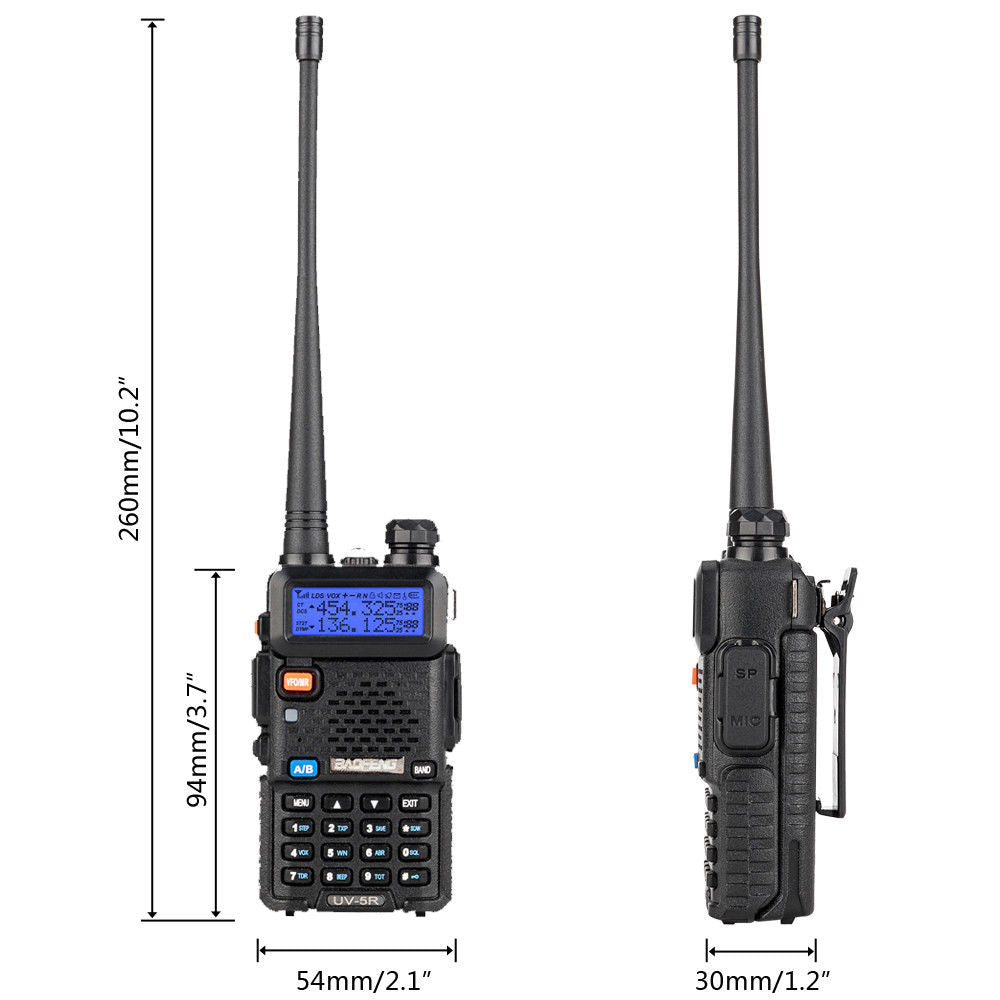 Baofeng UV-5R Dual Band Ham Radio – VHF/UHF FM Two-Way With Programming Cable